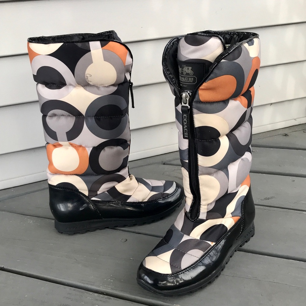 Coach Jolt Q387 Signature Sz 6 Nylon Boot Like New